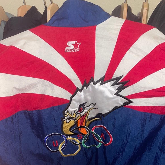Starter Jacket TEAM USA OLYMPICS Vintage Sz Large - Picture 2 of 2